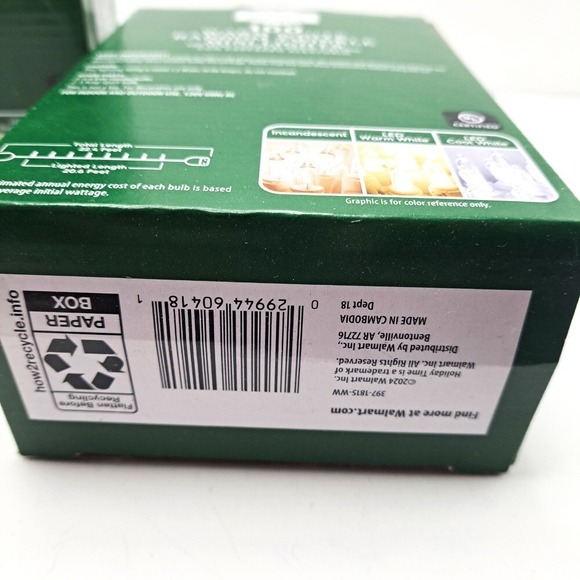 Holiday Time 100 Warm White Mini Lights LED Indoor/Outdoor‎ 22.4 ft Green Wire - Picture 4 of 6